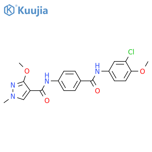 N-{4-(3-chloro-4-methoxyphenyl)carbamoylphenyl}-3-methoxy-1-methyl-1H-pyrazole-4-carboxamide structure