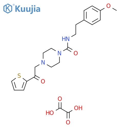 N-2-(4-methoxyphenyl)ethyl-4-2-oxo-2-(thiophen-2-yl)ethylpiperazine-1-carboxamide; oxalic acid structure