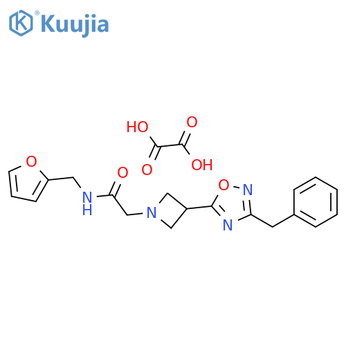 2-3-(3-benzyl-1,2,4-oxadiazol-5-yl)azetidin-1-yl-N-(furan-2-yl)methylacetamide; oxalic acid structure