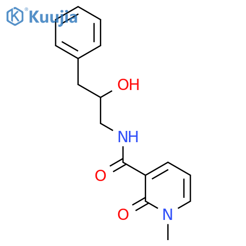 N-(2-hydroxy-3-phenylpropyl)-1-methyl-2-oxo-1,2-dihydropyridine-3-carboxamide structure