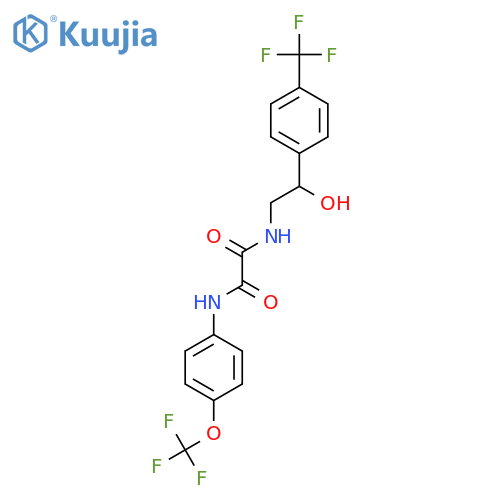 N-{2-hydroxy-2-4-(trifluoromethyl)phenylethyl}-N'-4-(trifluoromethoxy)phenylethanediamide structure
