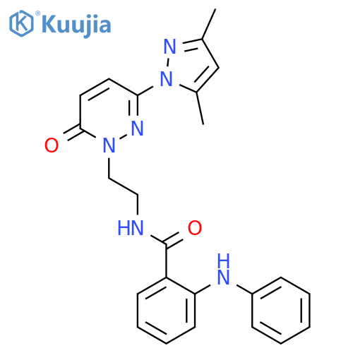 N-{2-3-(3,5-dimethyl-1H-pyrazol-1-yl)-6-oxo-1,6-dihydropyridazin-1-ylethyl}-2-(phenylamino)benzamide structure