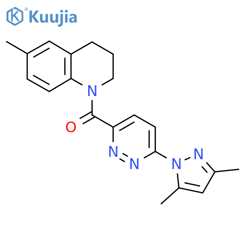 1-6-(3,5-dimethyl-1H-pyrazol-1-yl)pyridazine-3-carbonyl-6-methyl-1,2,3,4-tetrahydroquinoline structure