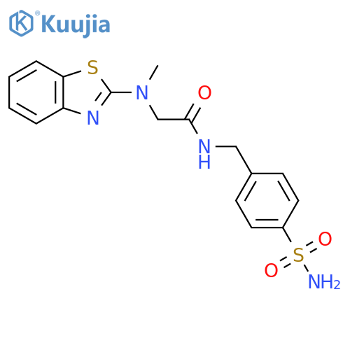 2-(1,3-benzothiazol-2-yl)(methyl)amino-N-(4-sulfamoylphenyl)methylacetamide structure