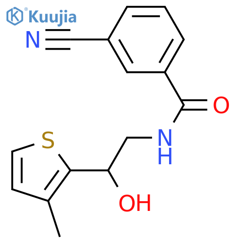 3-cyano-N-2-hydroxy-2-(3-methylthiophen-2-yl)ethylbenzamide structure