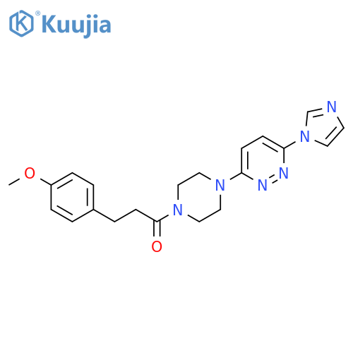 1-{4-6-(1H-imidazol-1-yl)pyridazin-3-ylpiperazin-1-yl}-3-(4-methoxyphenyl)propan-1-one structure