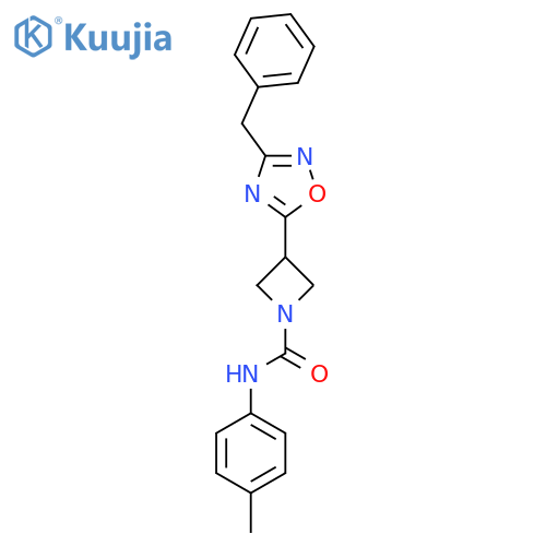 3-(3-benzyl-1,2,4-oxadiazol-5-yl)-N-(4-methylphenyl)azetidine-1-carboxamide structure