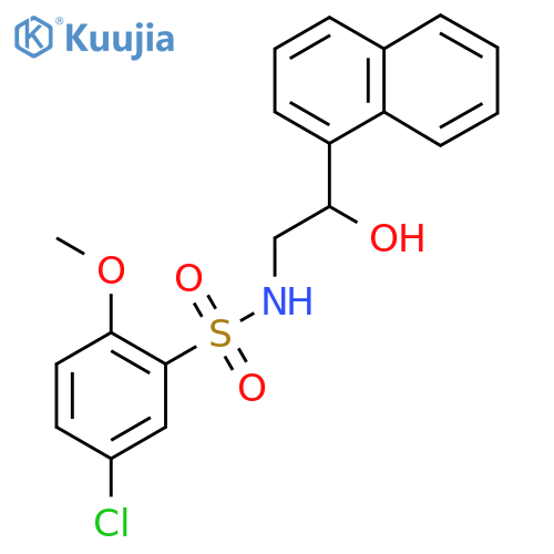 5-chloro-N-[2-hydroxy-2-(naphthalen-1-yl)ethyl]-2-methoxybenzene-1-sulfonamide structure