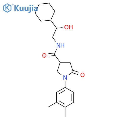 N-(2-cyclohexyl-2-hydroxyethyl)-1-(3,4-dimethylphenyl)-5-oxopyrrolidine-3-carboxamide structure