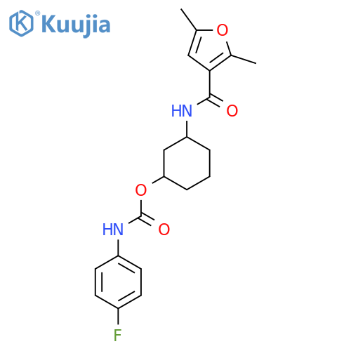 3-(2,5-dimethylfuran-3-amido)cyclohexyl N-(4-fluorophenyl)carbamate structure
