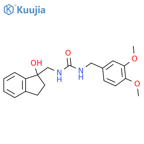 1-(3,4-dimethoxyphenyl)methyl-3-(1-hydroxy-2,3-dihydro-1H-inden-1-yl)methylurea structure