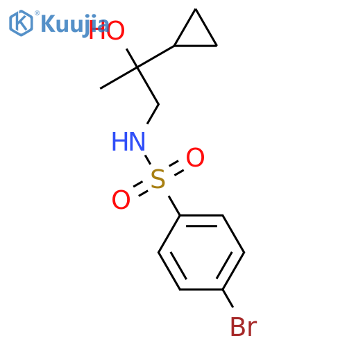 4-bromo-N-(2-cyclopropyl-2-hydroxypropyl)benzene-1-sulfonamide structure