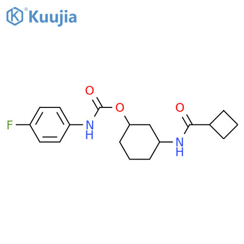 3-cyclobutaneamidocyclohexyl N-(4-fluorophenyl)carbamate structure