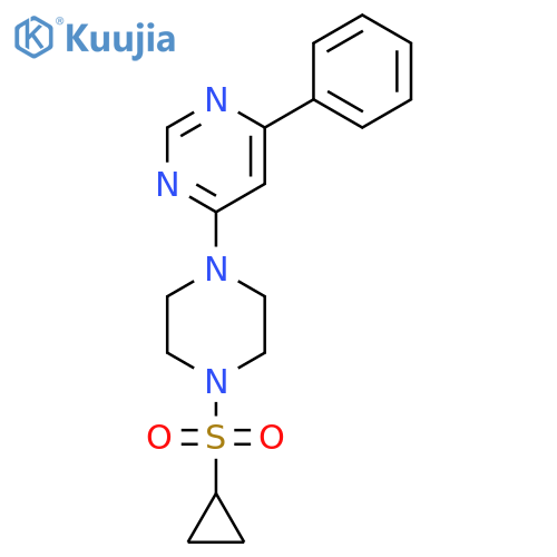 4-4-(cyclopropanesulfonyl)piperazin-1-yl-6-phenylpyrimidine structure