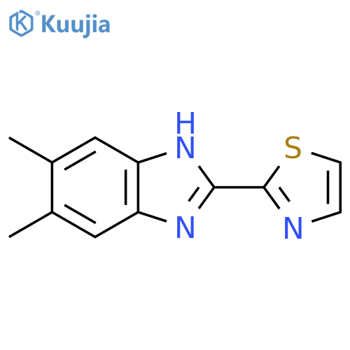 2-(5,6-Dimethyl-1H-benzo[d]imidazol-2-yl)thiazole structure