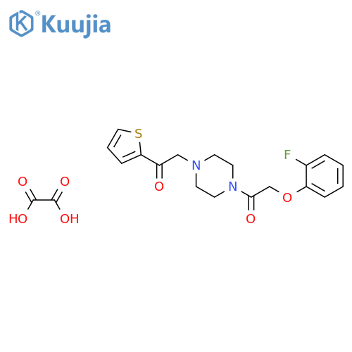 2-(2-fluorophenoxy)-1-{4-2-oxo-2-(thiophen-2-yl)ethylpiperazin-1-yl}ethan-1-one; oxalic acid structure