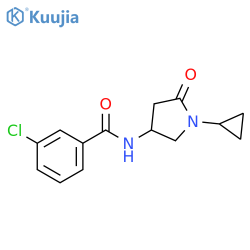 3-chloro-N-(1-cyclopropyl-5-oxopyrrolidin-3-yl)benzamide structure