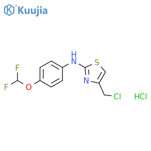 4-(chloromethyl)-N-[4-(difluoromethoxy)phenyl]-1,3-thiazol-2-amine hydrochloride structure
