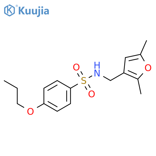 N-(2,5-dimethylfuran-3-yl)methyl-4-propoxybenzene-1-sulfonamide structure