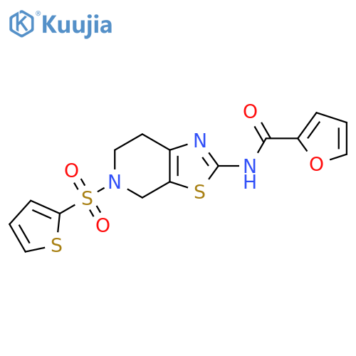 N-5-(thiophene-2-sulfonyl)-4H,5H,6H,7H-1,3thiazolo5,4-cpyridin-2-ylfuran-2-carboxamide structure