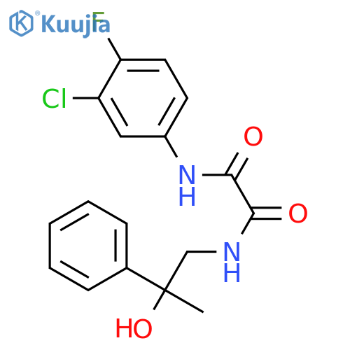 N-(3-chloro-4-fluorophenyl)-N'-(2-hydroxy-2-phenylpropyl)ethanediamide structure