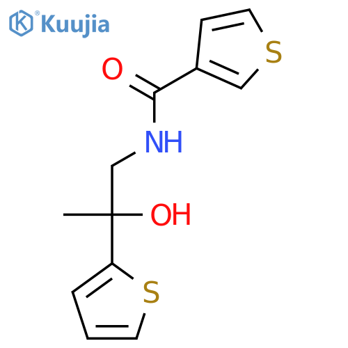 N-2-hydroxy-2-(thiophen-2-yl)propylthiophene-3-carboxamide structure
