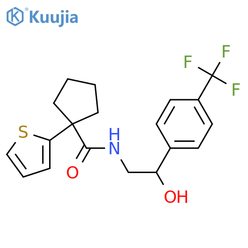 N-{2-hydroxy-2-4-(trifluoromethyl)phenylethyl}-1-(thiophen-2-yl)cyclopentane-1-carboxamide structure