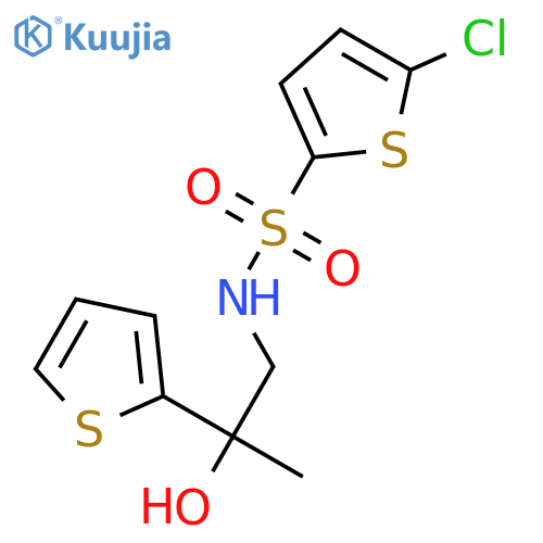 5-chloro-N-2-hydroxy-2-(thiophen-2-yl)propylthiophene-2-sulfonamide structure