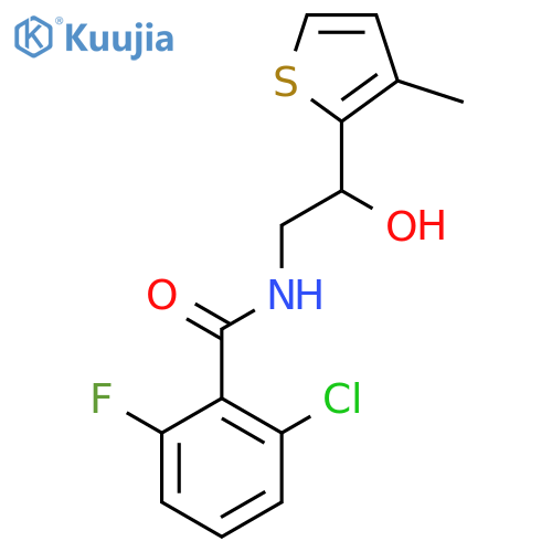 2-chloro-6-fluoro-N-[2-hydroxy-2-(3-methylthiophen-2-yl)ethyl]benzamide structure