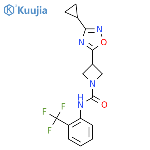 3-(3-cyclopropyl-1,2,4-oxadiazol-5-yl)-N-2-(trifluoromethyl)phenylazetidine-1-carboxamide structure