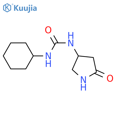 1-cyclohexyl-3-(5-oxopyrrolidin-3-yl)urea structure