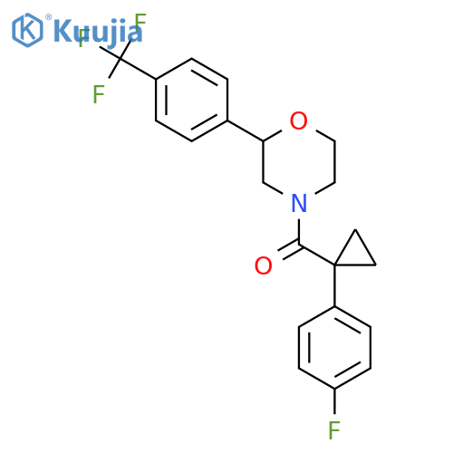 4-1-(4-fluorophenyl)cyclopropanecarbonyl-2-4-(trifluoromethyl)phenylmorpholine structure