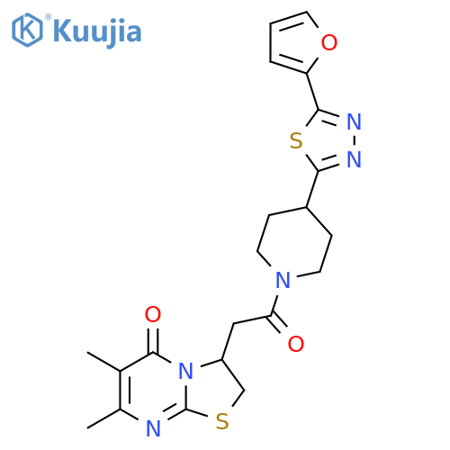 3-(2-{4-5-(furan-2-yl)-1,3,4-thiadiazol-2-ylpiperidin-1-yl}-2-oxoethyl)-6,7-dimethyl-2H,3H,5H-1,3thiazolo3,2-apyrimidin-5-one structure
