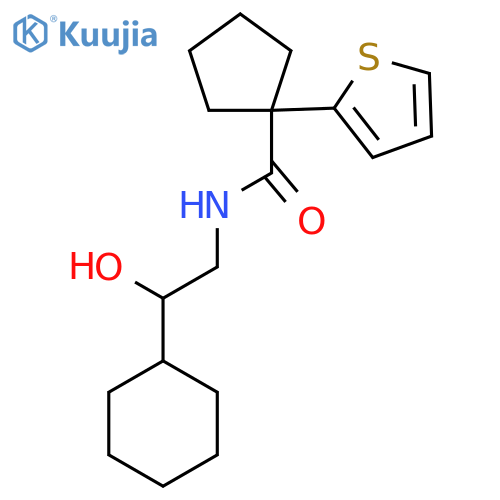 N-(2-cyclohexyl-2-hydroxyethyl)-1-(thiophen-2-yl)cyclopentane-1-carboxamide structure