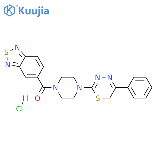 5-4-(5-phenyl-6H-1,3,4-thiadiazin-2-yl)piperazine-1-carbonyl-2,1,3-benzothiadiazole hydrochloride structure