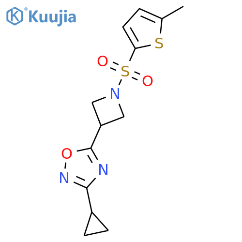 3-cyclopropyl-5-{1-[(5-methylthiophen-2-yl)sulfonyl]azetidin-3-yl}-1,2,4-oxadiazole structure