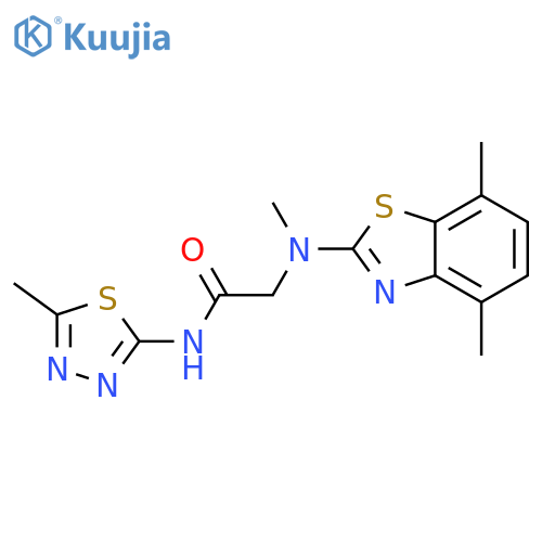 2-(4,7-dimethyl-1,3-benzothiazol-2-yl)(methyl)amino-N-(5-methyl-1,3,4-thiadiazol-2-yl)acetamide structure
