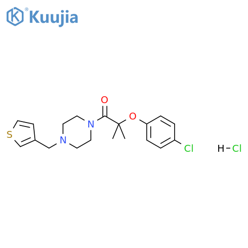 2-(4-chlorophenoxy)-2-methyl-1-{4-(thiophen-3-yl)methylpiperazin-1-yl}propan-1-one hydrochloride structure