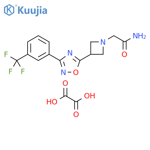 1-Azetidineacetamide, 3-[3-[3-(trifluoromethyl)phenyl]-1,2,4-oxadiazol-5-yl]-, ethanedioate (1:1) structure