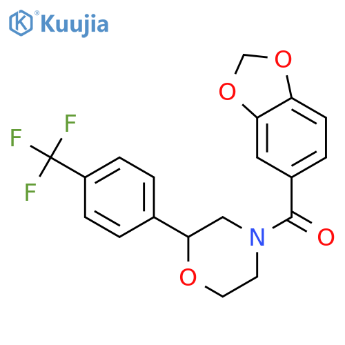 4-(2H-1,3-benzodioxole-5-carbonyl)-2-4-(trifluoromethyl)phenylmorpholine structure