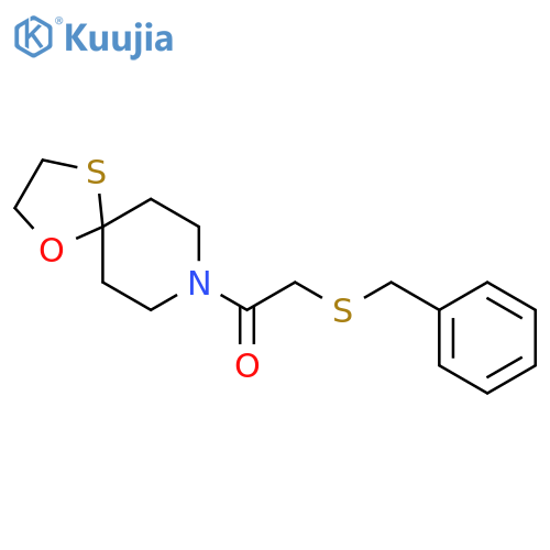 2-(benzylsulfanyl)-1-{1-oxa-4-thia-8-azaspiro[4.5]decan-8-yl}ethan-1-one structure