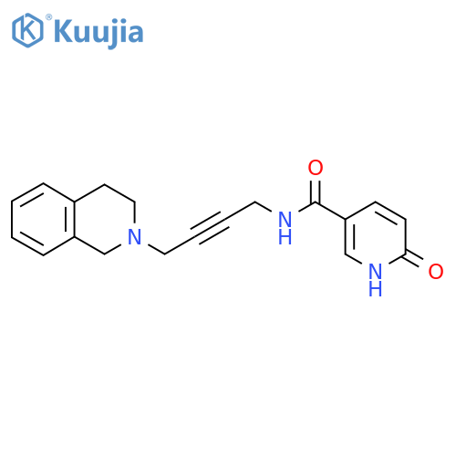 6-oxo-N-4-(1,2,3,4-tetrahydroisoquinolin-2-yl)but-2-yn-1-yl-1,6-dihydropyridine-3-carboxamide structure