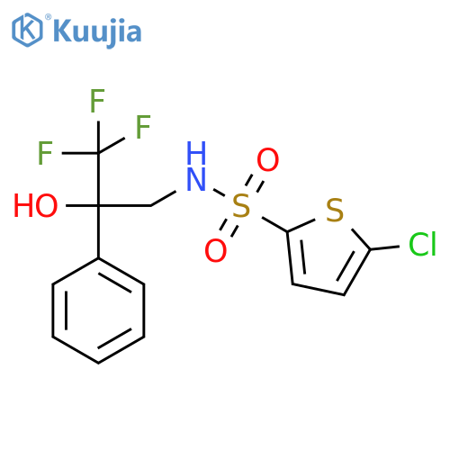 5-chloro-N-(3,3,3-trifluoro-2-hydroxy-2-phenylpropyl)thiophene-2-sulfonamide structure