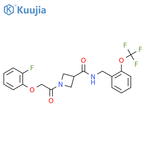 1-2-(2-fluorophenoxy)acetyl-N-{2-(trifluoromethoxy)phenylmethyl}azetidine-3-carboxamide structure