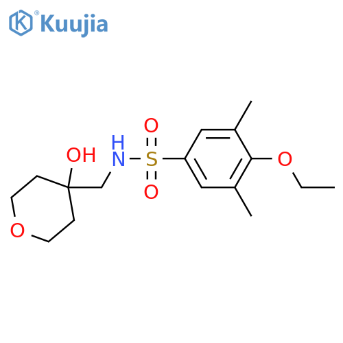4-ethoxy-N-(4-hydroxyoxan-4-yl)methyl-3,5-dimethylbenzene-1-sulfonamide structure