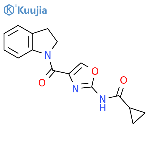 N-4-(2,3-dihydro-1H-indole-1-carbonyl)-1,3-oxazol-2-ylcyclopropanecarboxamide structure