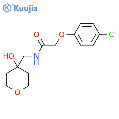 2-(4-chlorophenoxy)-N-(4-hydroxyoxan-4-yl)methylacetamide structure