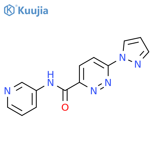 6-(1H-pyrazol-1-yl)-N-(pyridin-3-yl)pyridazine-3-carboxamide structure