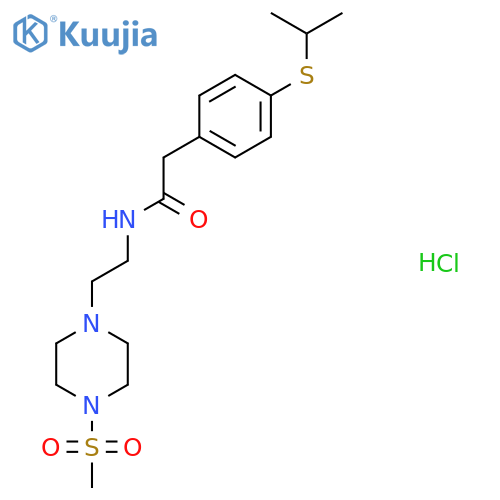 N-2-(4-methanesulfonylpiperazin-1-yl)ethyl-2-4-(propan-2-ylsulfanyl)phenylacetamide hydrochloride structure