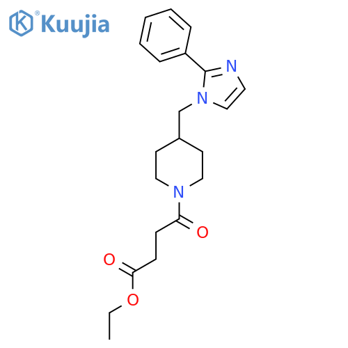 ethyl 4-oxo-4-{4-(2-phenyl-1H-imidazol-1-yl)methylpiperidin-1-yl}butanoate structure